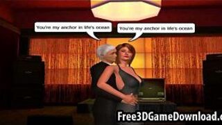 Two 3d cartoon lovers from the game dance sexily on the night club porn video