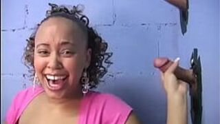 Gloryhole blowjob - Sexy girl sucking cock 25 porn video